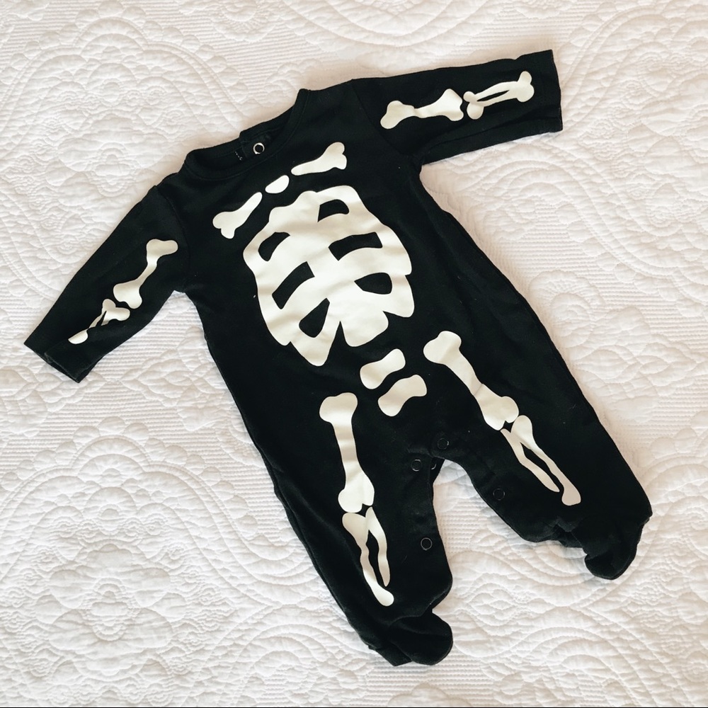 Glow in the Dark Baby Skeleton Footie
